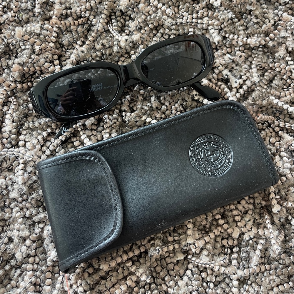 Versace Round Tinted black cat eye Sunglasses